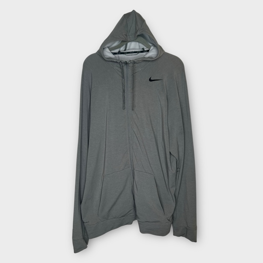Nike‎ Dri-FIT Gray Full Zip Men’s XXL Great Condition Hoodie Jacket Nice!